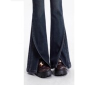 复古新款 开叉喇叭裤 微喇牛仔裤 高腰显瘦修身 子 女2025年春秋季 美式