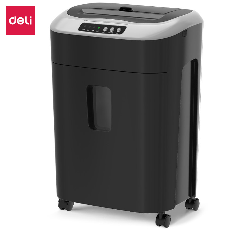 得力(deli)4级保密办公商用全自动碎纸机（单次80张 19L 持续20分钟 可碎卡碎光盘）33175