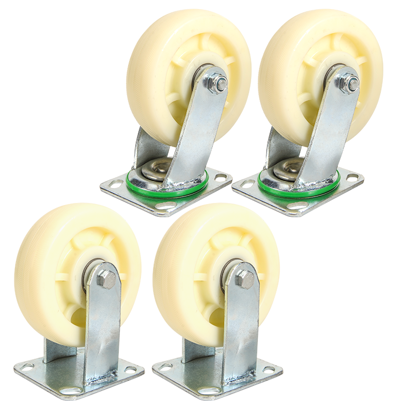 6寸万向轮重型8寸小平板车手推车轮子尼龙轮4寸5寸带刹车脚轮轱辘