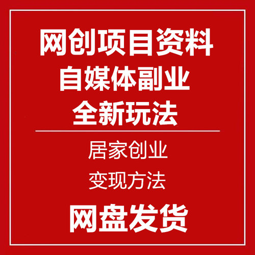 网创项目资料包大学生宝妈自媒体AI居家创业变现方法课程全新玩法