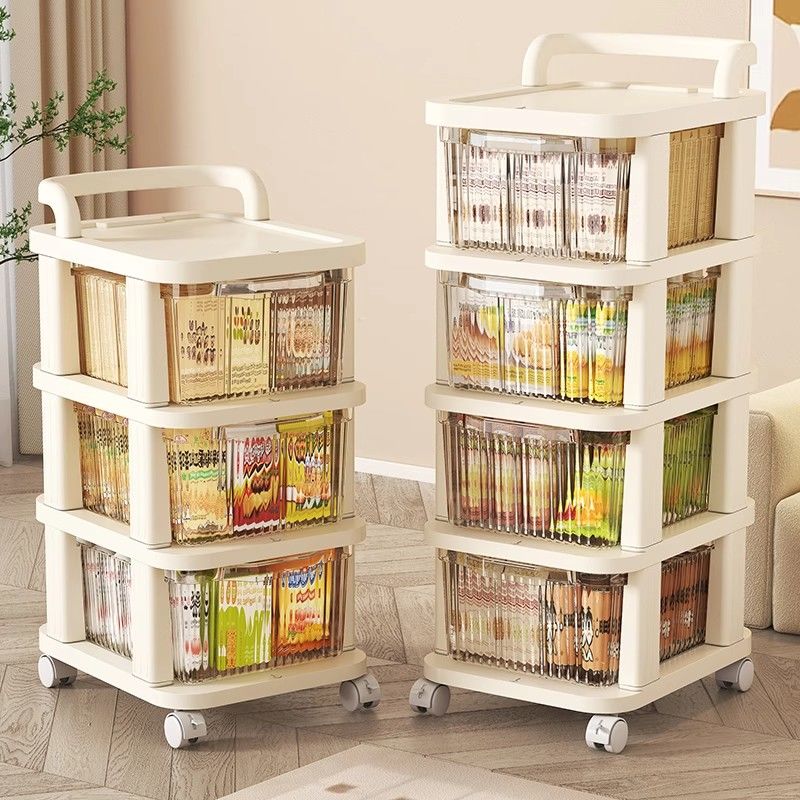 小推车置物架多层抽屉收纳架玩具零食架子家用客厅落地移动储物架