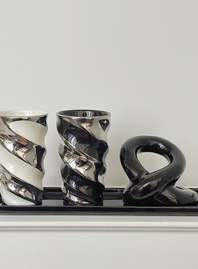 陶瓷漱口刷牙杯情侣牙杯高级感洗漱杯轻奢牙刷牙杯置物架单品