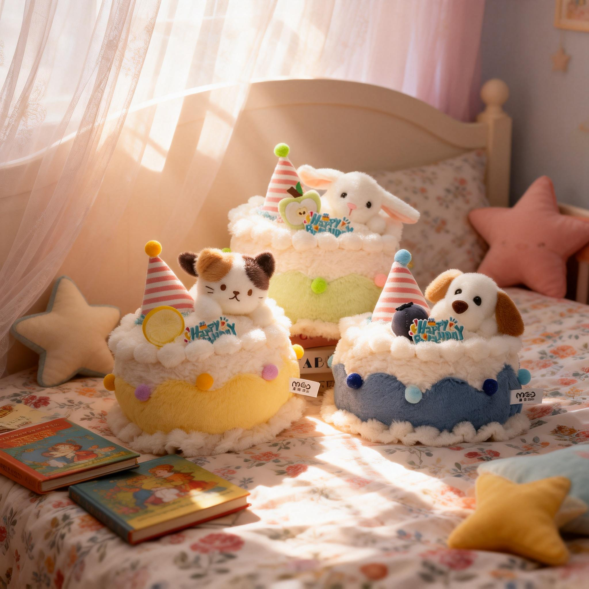 可爱小动物生日蛋糕毛绒玩偶睡觉抱枕摆件儿童生日礼物安抚布娃娃,玩具/童车/益智/积木/模型,毛绒/玩偶/公仔/布艺类玩具,淘宝优惠券,粉丝福利购,淘宝优惠卷
