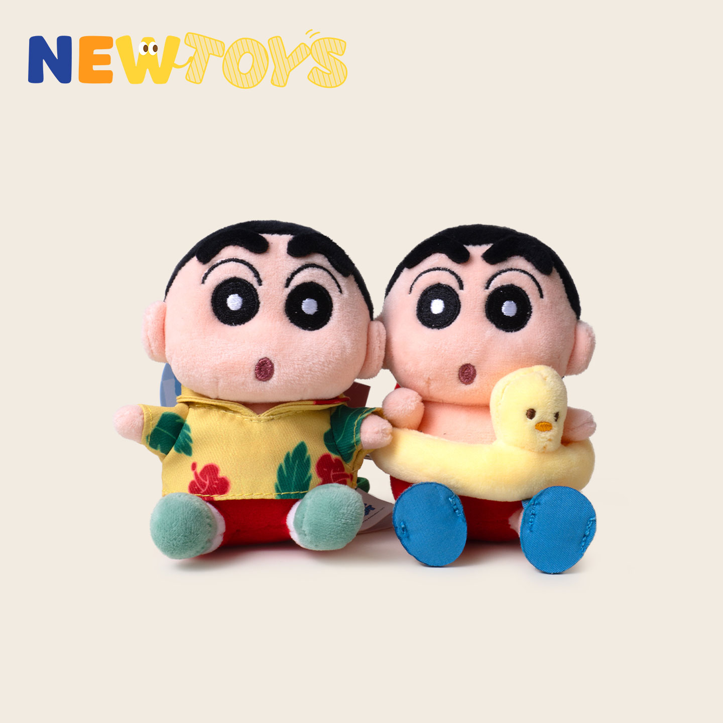 NewToys 正版联名可爱丑萌蜡笔小新毛绒书包挂件生日礼物玩偶公仔