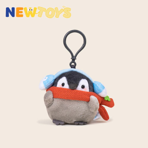 NewToys 可爱红围巾小企鹅毛绒公仔情侣书包包挂件书包挂饰钥匙扣