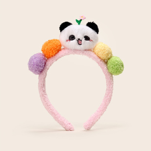 JINNEW可爱卡通熊猫毛绒发箍女洗脸化妆搞怪创意头箍动物园发饰男