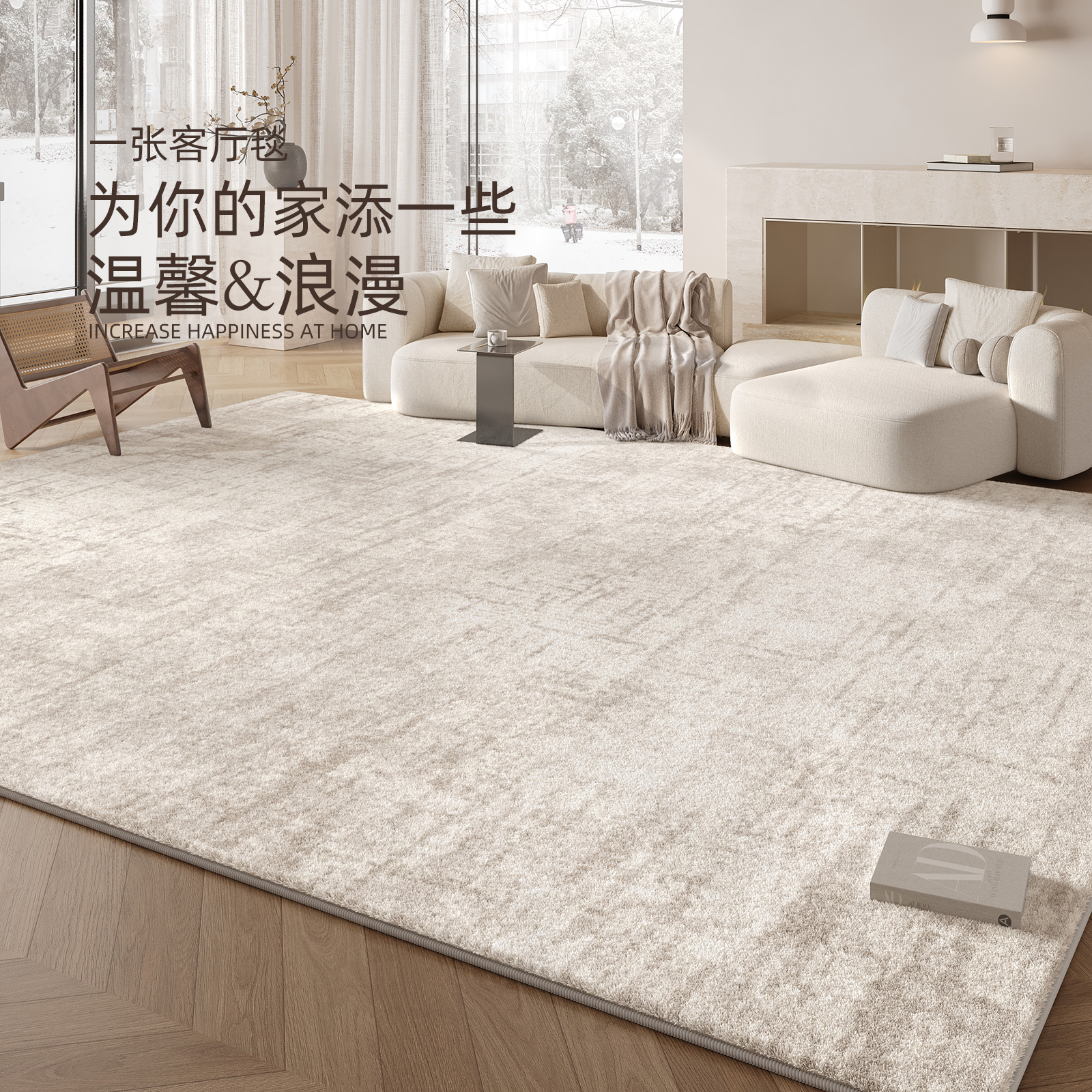 地毯客厅2025新款轻奢高级感免洗可擦毛绒卧室加厚仿羊绒家用地垫