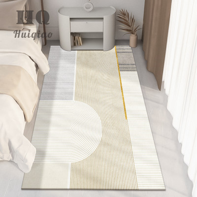 卧室地毯床边毯高级色主卧房间家用简约加厚隔音地垫防滑可裁剪
