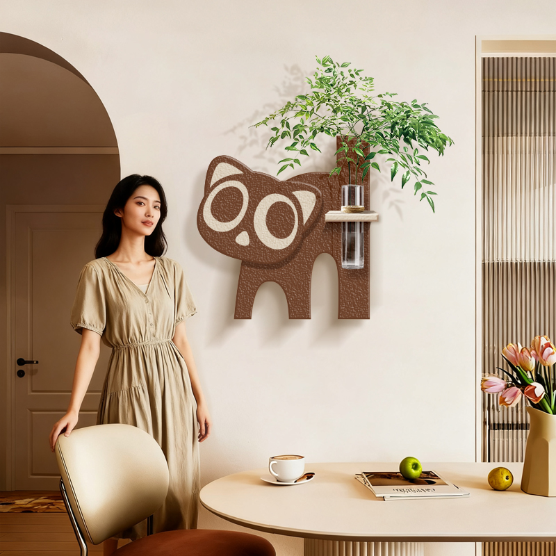 奶油风餐厅水培绿植装饰画2025新款电视背景墙立体砂岩挂画可养花图片