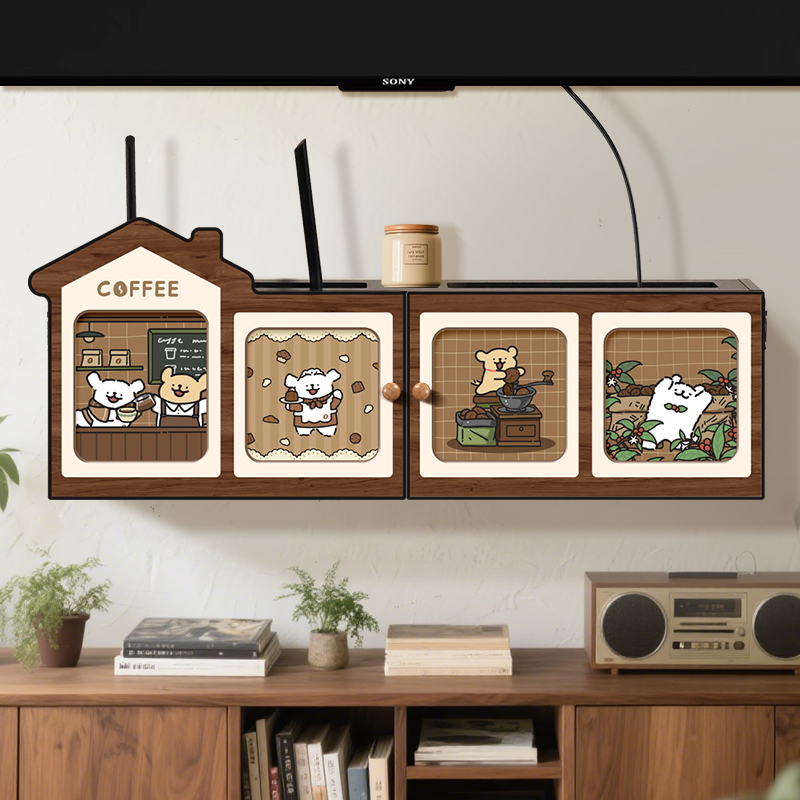 线条小狗路由器放置架