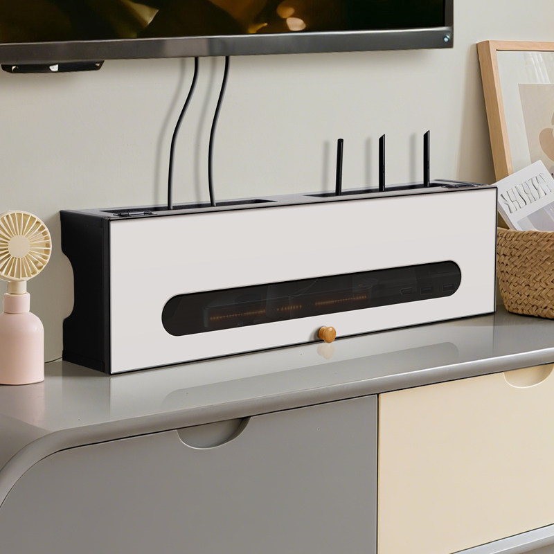 宽带路由器收纳盒无线网电视柜台面墙上免打孔机顶盒隐藏置物架子,收纳整理,理线器/集线器/绕线器,淘宝优惠券,粉丝福利购,淘宝优惠卷