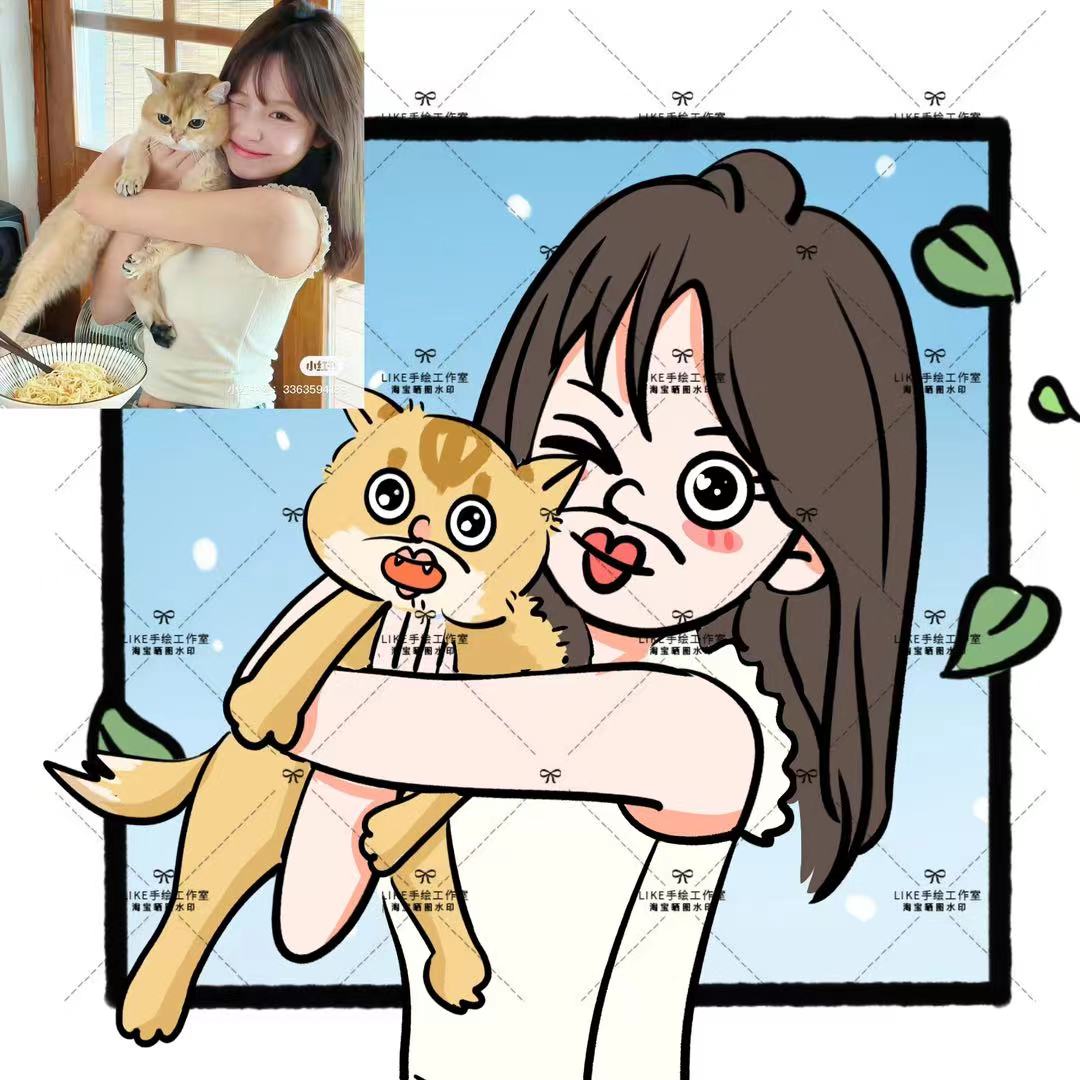 邦邦和玉智q版手绘头像搞怪漫画沙雕头像手绘设计手绘闺蜜定制邦