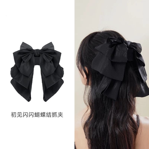 黑色超大号蝴蝶结飘带