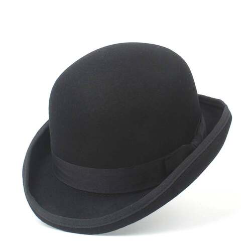 Wool Bowler Hat Women men 男女纯羊毛呢卷边圆顶礼帽爵士帽