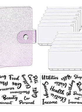 15 Pieces A6 Soft PVC 6-Ring Binder Cover 12 Mini Binder Zip