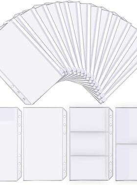 A5 A6 A7 Color 6PCS Binder Pockets Binder Zipper Folders for