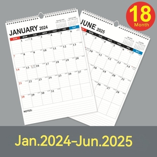 2024 English wall calendar monthly weekly planner agenda