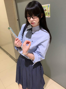 墨秋JK制服槐序JK套装女2026年春季新款日系校供感衬衫格裙两件套