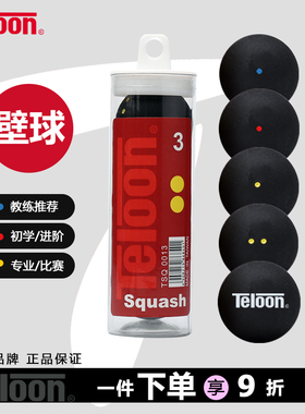 TELOON天龙蓝点红点单双黄点壁球正品初学训练专业比赛配件装备
