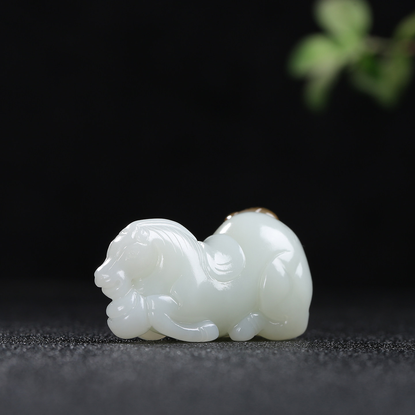 和田玉糖白玉生肖猴马元宝挂件