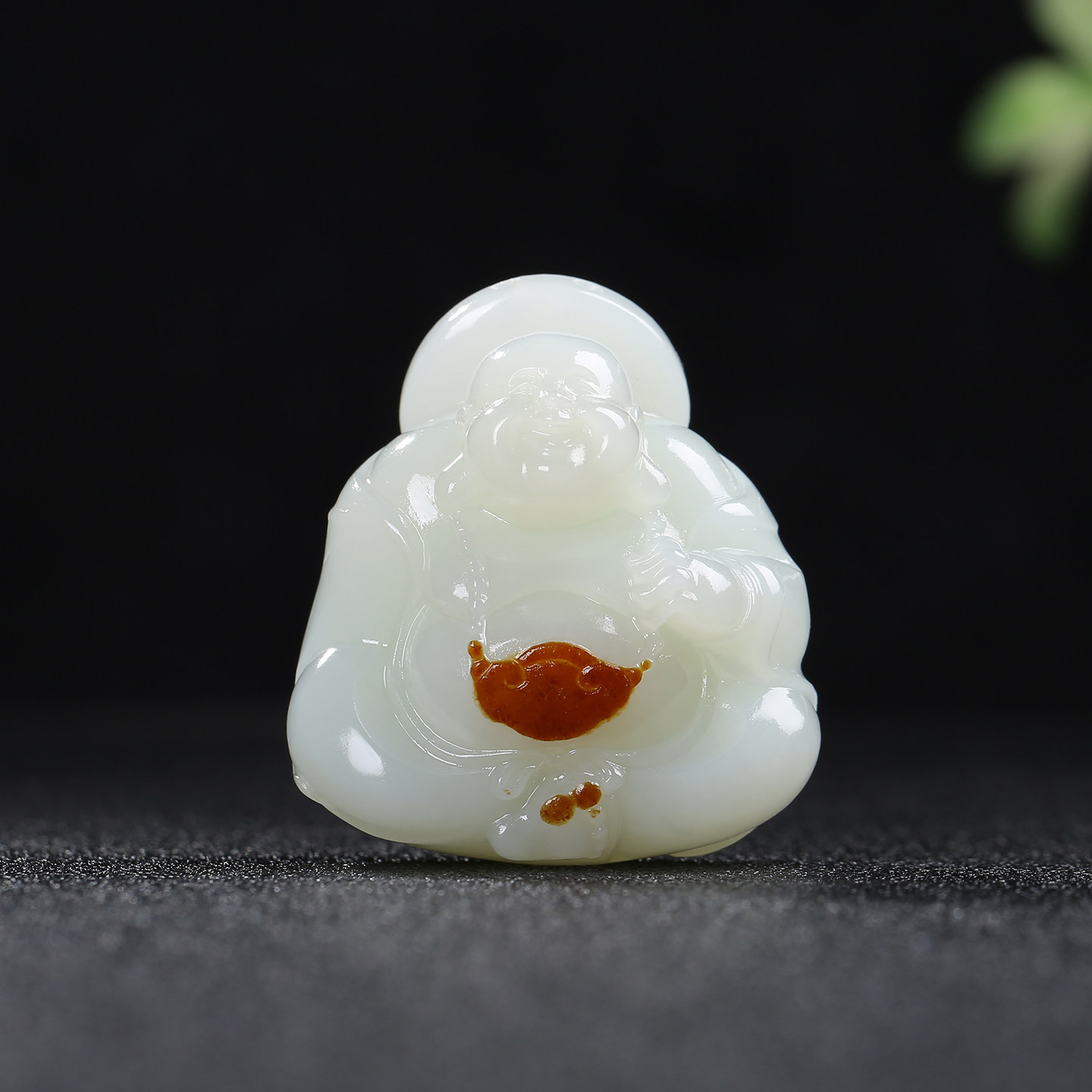 和田玉白玉立体弥勒佛挂件