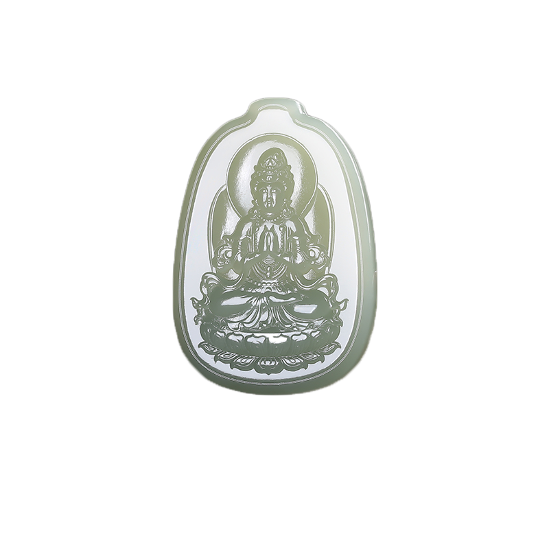 和田玉观音玉石吊坠青玉玉佩玉坠