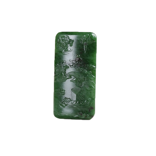 【龙行天下】天然新疆和田玉生肖龙山水玉牌玉石吊坠碧玉玉佩玉坠