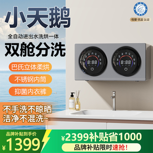 天鹅内衣内裤袜子洗衣机双筒仓壁挂迷你小型洗烘全自动一体懒人