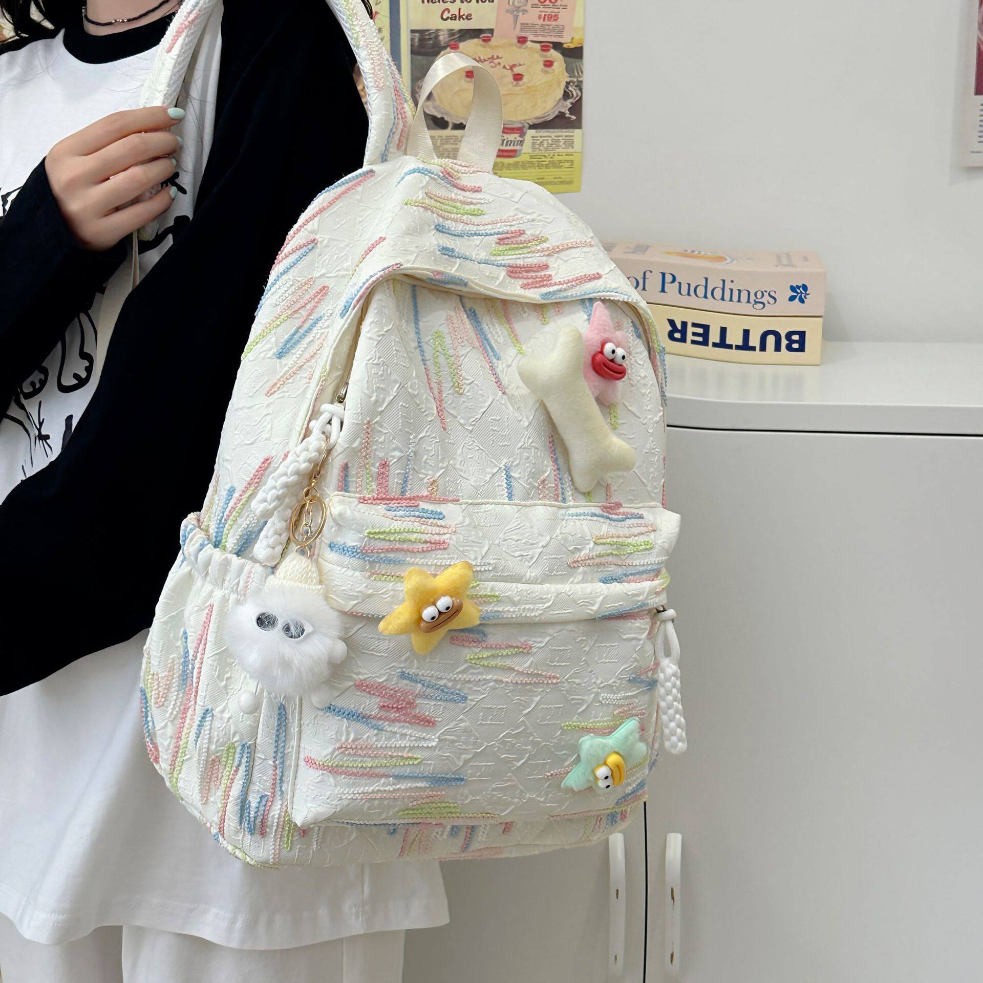 日本进口双肩包女高颜值书包中学生ins可爱书包6年级少女百搭