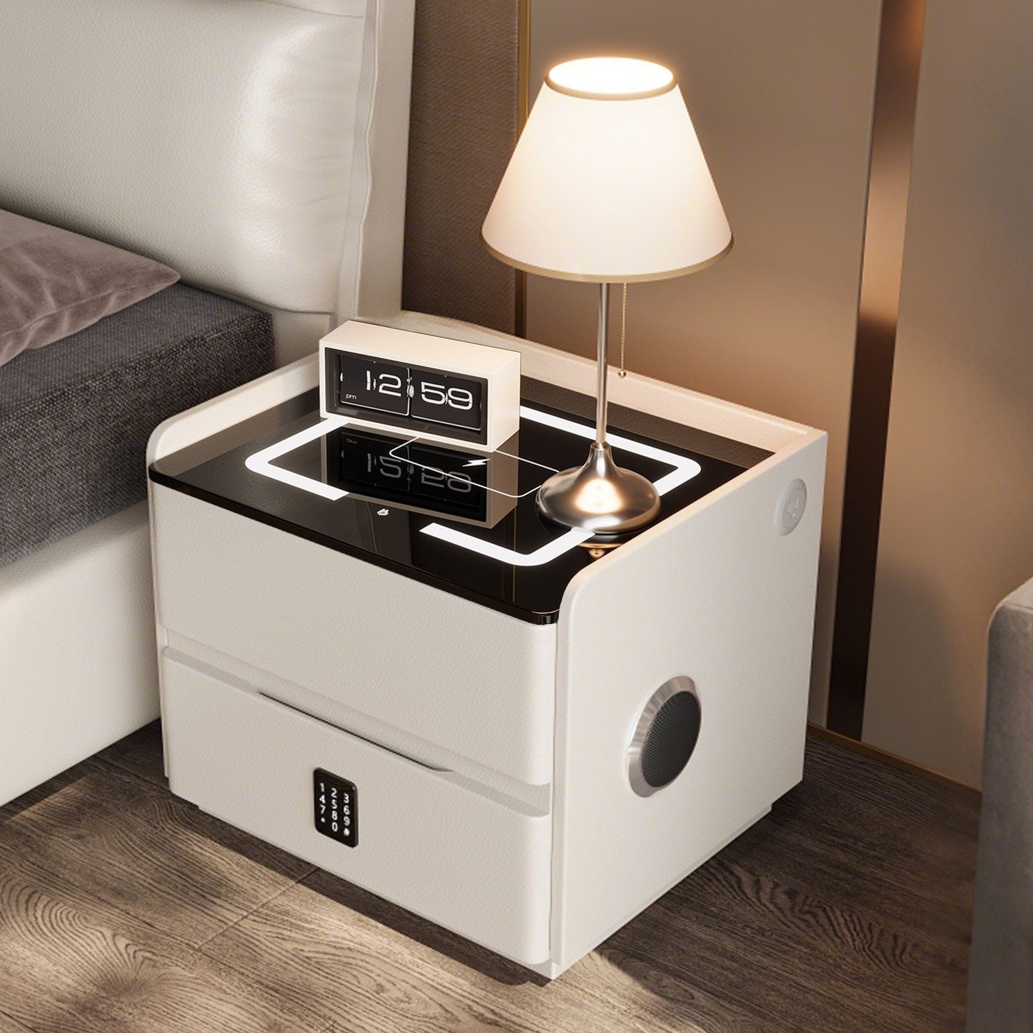 新款实木智能床头柜卧室家用床边柜简约现代小户型多功能窄边柜子,住宅家具,床头柜,淘宝优惠券,粉丝福利购,淘宝优惠卷