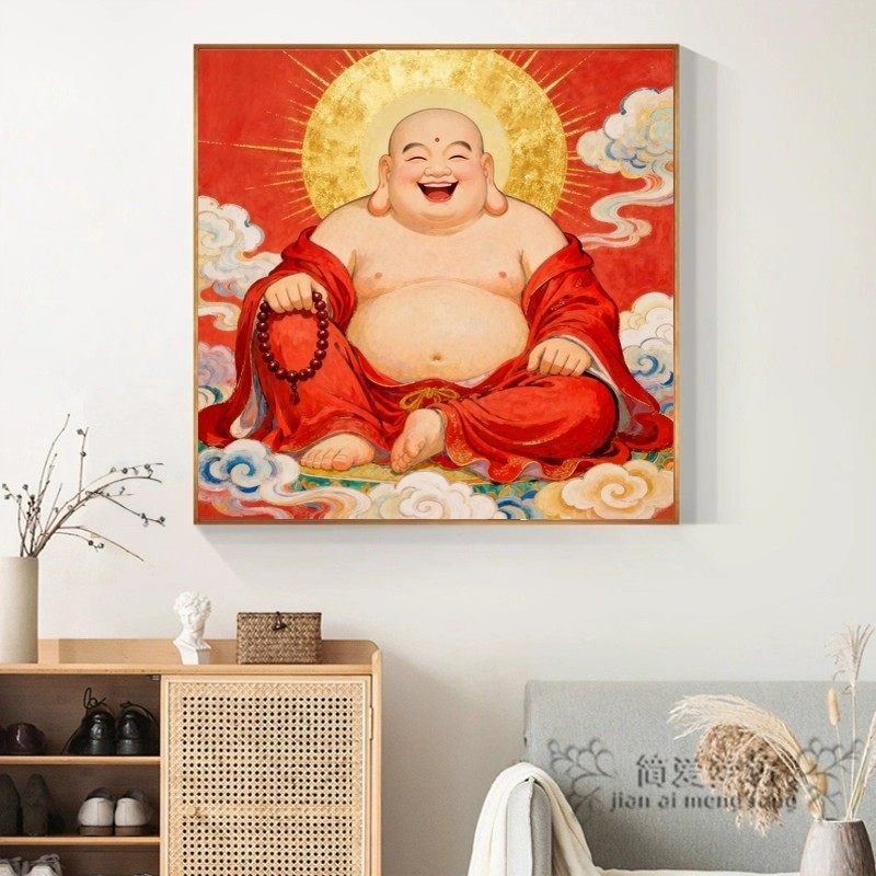 笑口常开十字绣新款5d贴钻十字秀弥勒佛客厅小幅刺绣2026新款佛像