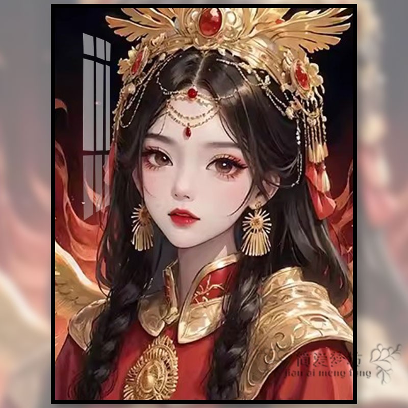 十字绣2025新款线绣客厅小件古风美女人物卧室简单刺绣手工钻石画