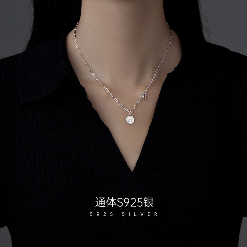 S925银招财猫项链女高级