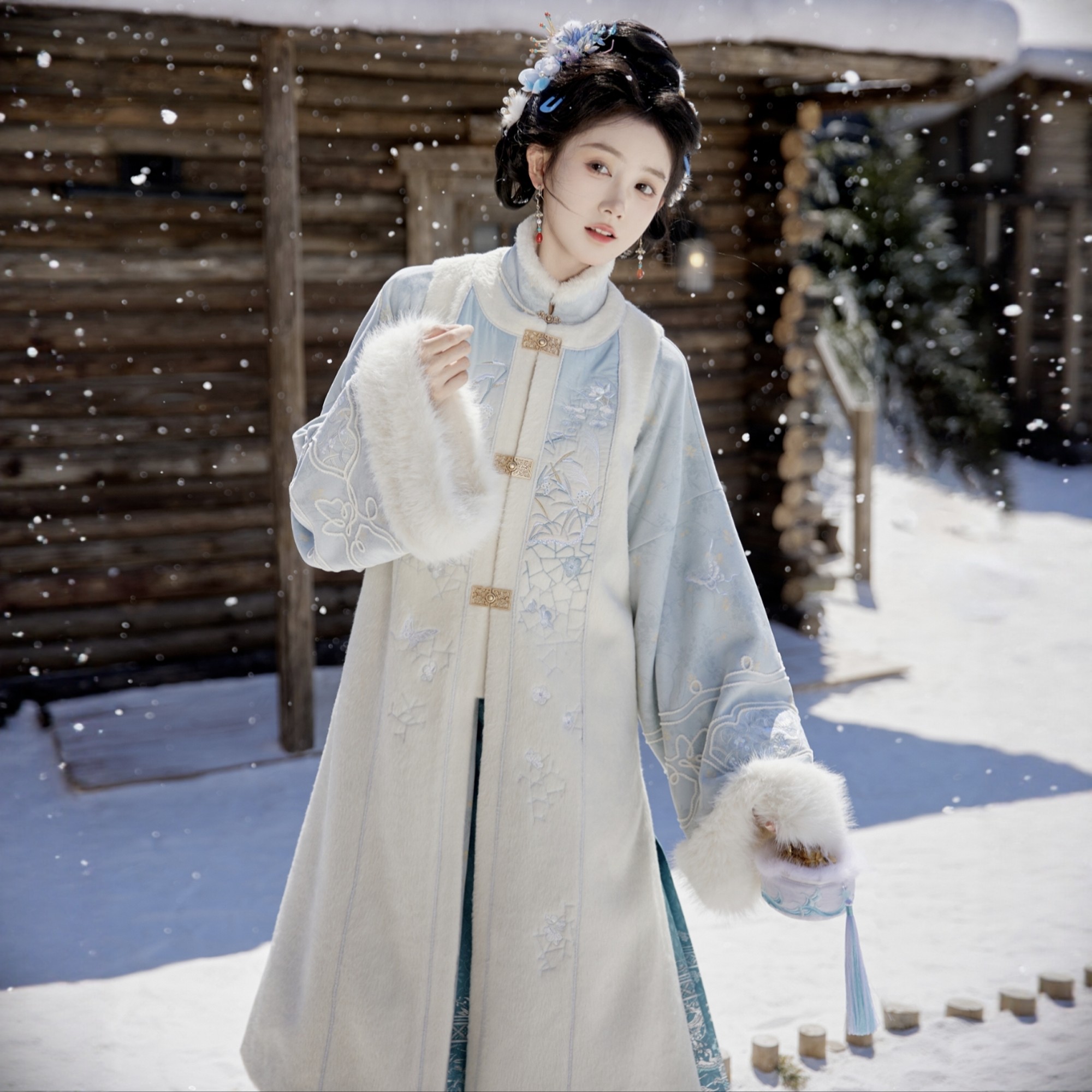 原创汉服女【七月夕-寒竹白雁】明制加绒长比甲马面裙套装冬季款,女装/女士精品,汉服套装,淘宝优惠券,粉丝福利购,淘宝优惠卷