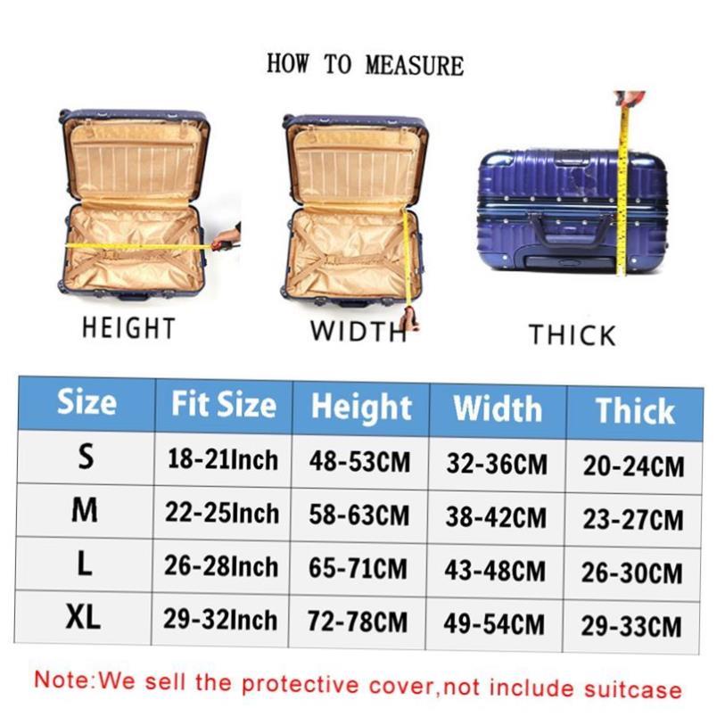 World Map Travel Luggage Suitcase Protective Cover Trolley