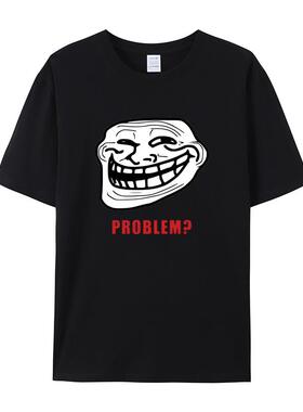 TROLLFACE MEME RAGE Funny TROLL JOKE INTERNET短袖T恤男女棉