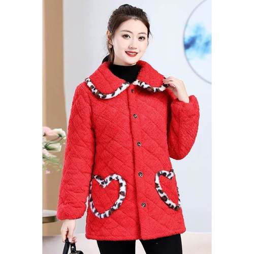 女士冬季新款时尚中款加绒加厚棉衣棉服保暖罩衣冬天外套棉袄大褂
