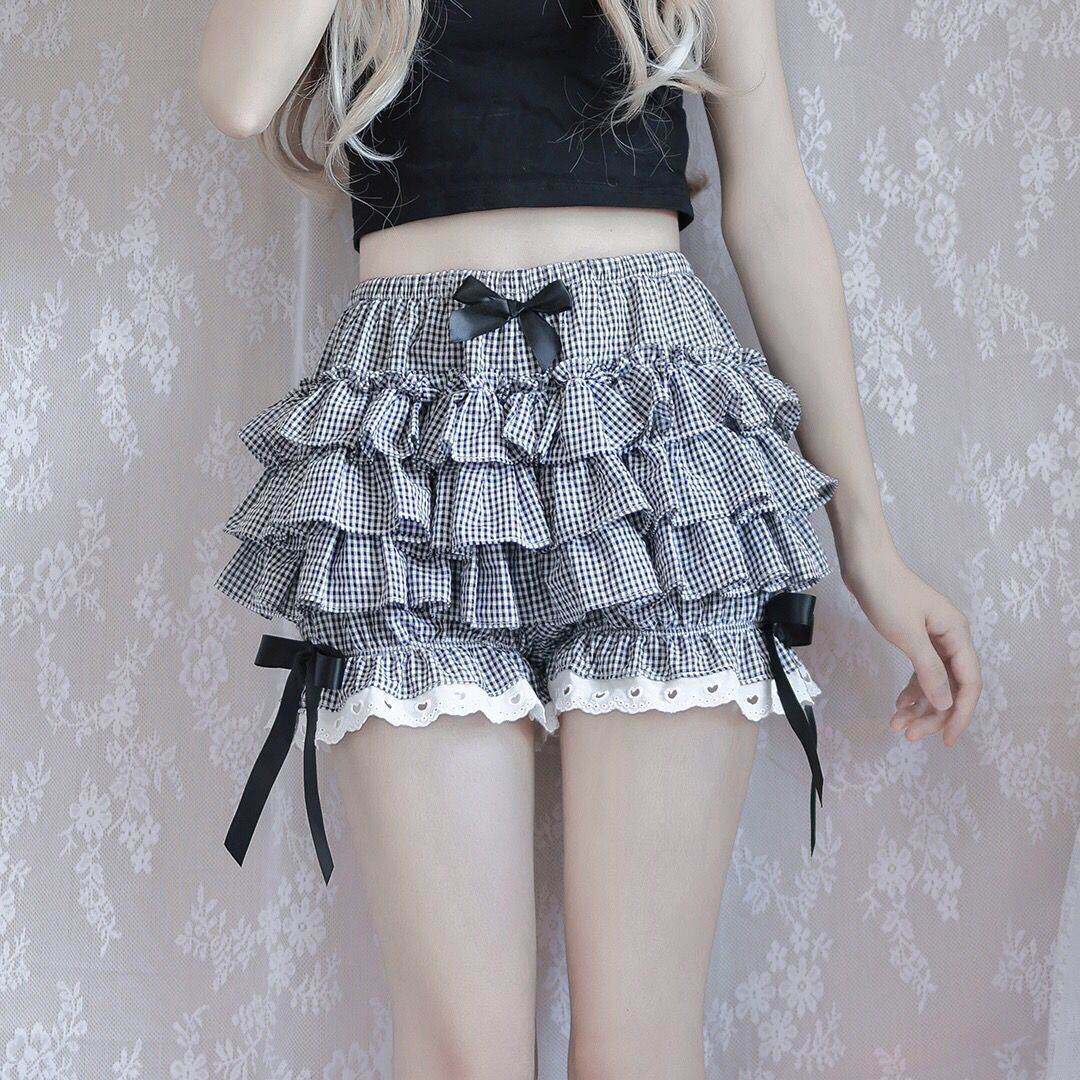 大码洛丽塔南瓜裤蛋糕裙裤多层蓬蓬Lolita裙撑防狼少女打底半身裙