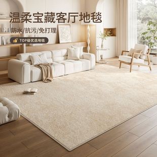 免洗可擦卧室床边防水防污免打理沙发地垫 地毯客厅奶油风2025新款