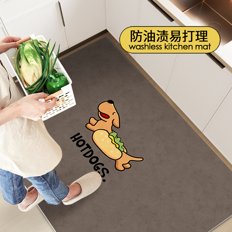 厨房地垫专用可擦免洗防滑防油2023新款pvc防水耐磨耐脏家用脚垫