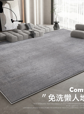 地毯客厅2026新款灰色免洗可擦轻奢高级感家用防水懒人沙发地垫子