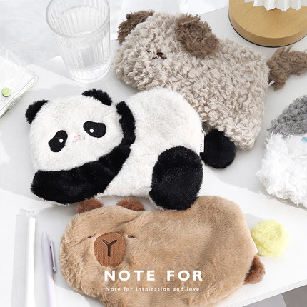 NOTE FOR 毛绒笔袋《一只软绵绵》日系可爱毛绒笔袋高颜值ins风小动物形状收纳笔袋大容量笔袋铅笔盒文具笔袋
