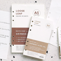 NOTE FOR 2026年A6per活页手帐内芯横线方格点阵空白加厚A5内页 可拆卸6孔螺旋线圈笔记本替芯学生日记本