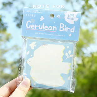NOTE FOR 100张高颜值便签《春日叙事曲》日系文艺清新版画风插画手帐素材纸备忘记事留言小本子