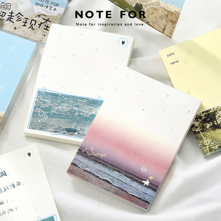 NOTE FOR 80张便签《记录吧趁现在》摄影风景ins简约线条氛围感手帐素材纸备忘记事留言便签本无粘性便条纸