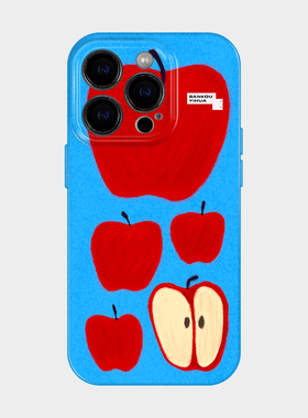 红色苹果 适用iPhone16promax手机保护壳15plus简约时尚14艺术设计感13mini美术生小众ins风12华为pura70pro