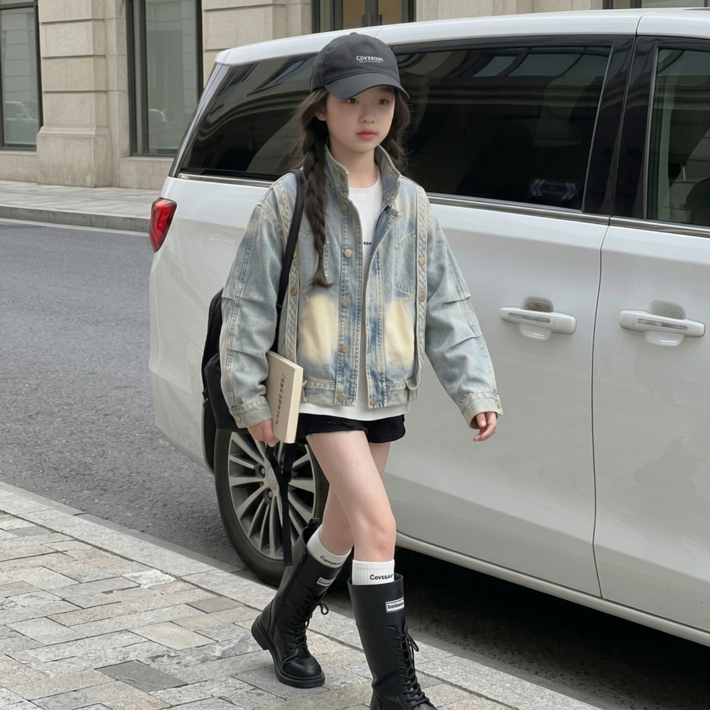 女童牛仔外套春秋季2026新款韩版中大童网红夹克女孩洋气时髦秋装