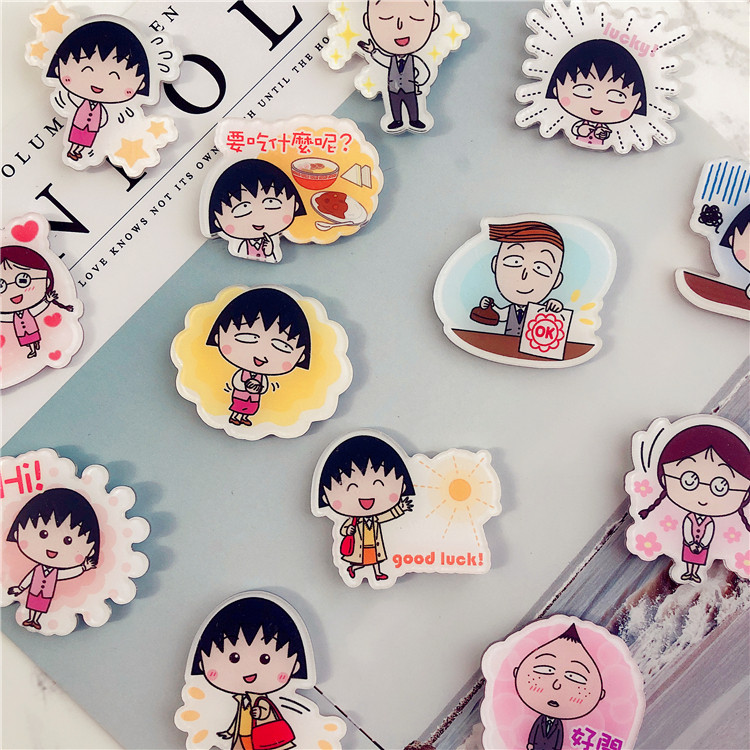 小丸子花轮冰箱贴卡通装饰磁性贴创意北欧可爱学生宿舍床贴金属贴