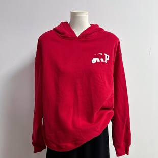 款 秋季 Ga女装 logo抓绒宽松连帽卫衣美版 不退换