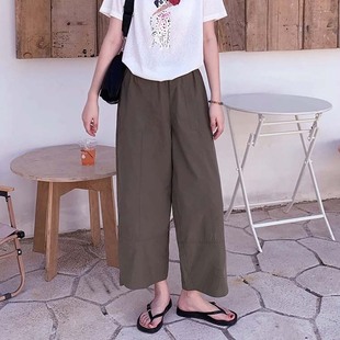 100%长绒棉～液氨凉感抗皱赫本花瓣裤 女宽松阔腿裤 薄款 休闲九分裤